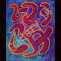"Glyph Study: Orange Pop, Maroon Harmony"
